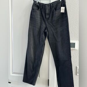 Good American NWT 90’s relaxed Black Straight-Leg Jeans.  Size 14